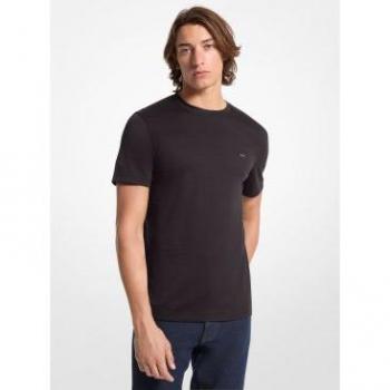 Camiseta Masculina Michael Kors – Negro, Algodón, XL‑XXL, Cuello Redondo
