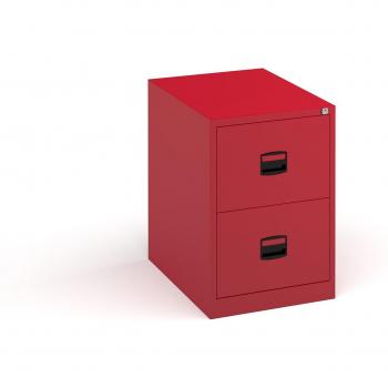 Steel 2‑Drawer Contract Storage Cabinet – Red, 711mm Height