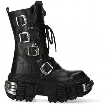 New Rock Halfhoge Leren Goth Laarzen – Model 1473