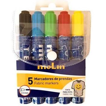 Rotuladores para tela Molin, modelo RTT230-05, 5 unidades