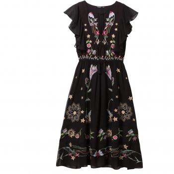 Desigual Damen‑Mode: Vest Sandy Kleid, Schwarz, 40