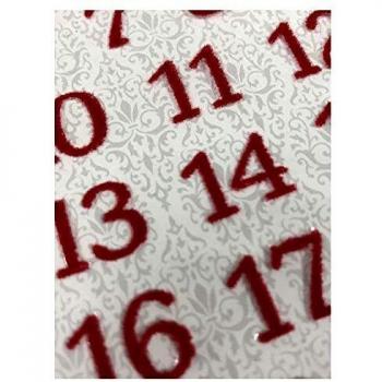 Chiffres Floqués Rouge Barok – Décor Calendrier Advent