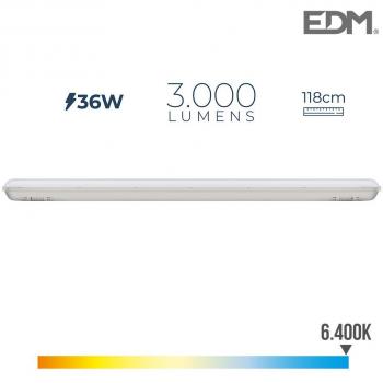 EDM Luminaire Strip 118 cm – 36 W – 3000 lm – 6400 K – Waterdicht