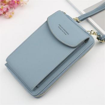 Bolso bandolera de color sólido para teléfono y tarjetas