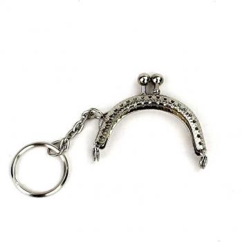 3 Pcs Half Round Metal Purse Frame with Key Ring