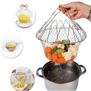 Fold‑Away Cooking Strainer & Food Basket