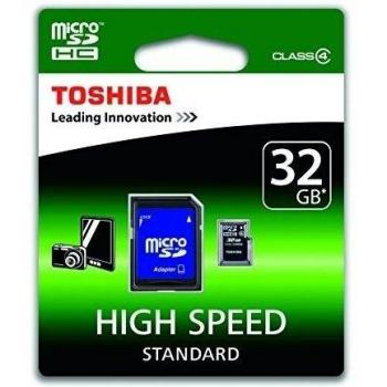 Toshiba SD-C32GJ Tarjeta Micro SDHC 32GB Clase 4 con Adaptador