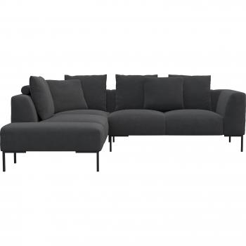 Ecksofa FLEXLUX Sava, Taschenfederkern, grau, mit Rücken