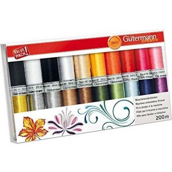 Gutermann Rayon 40 Colorful Machine Embroidery Thread Set 20 x 200m