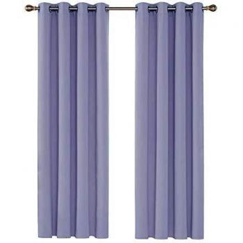 Deconovo Verdunkelungsvorhang mit Ösen, 200x140 cm, Lavendel, 2er Set