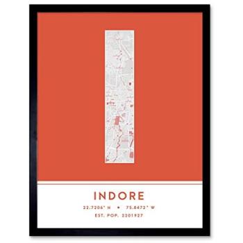 Orange Indore City Letter Print