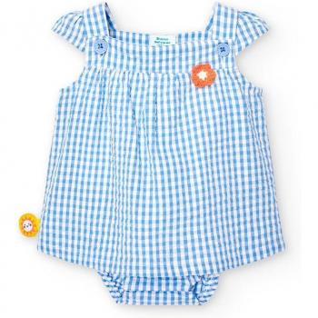 Vestido y Braguita Boboli en Lavanda, Estampado de Cuadros