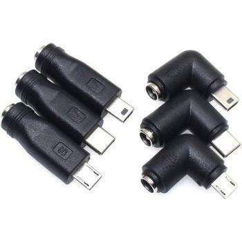 Port USB Type‑C 5 V 5,5 × 2,1 mm avec mini‑USB droit et micro‑USB – 1 pièce