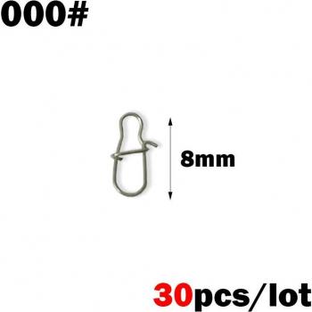 30Pcs Stainless Steel Fishing Clip Lock Snaps