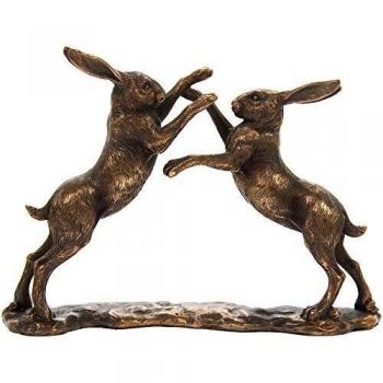 Leonardo Resin Bronze Boxing Hares