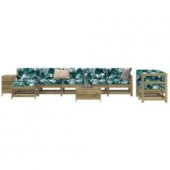 VidaXL 10 Piece Garden Seating Set Impregnated Wood Pine