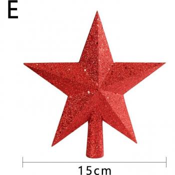 Five-Pointed Star Glitter Tree Topper for Holiday Decoration 10/15/20cm