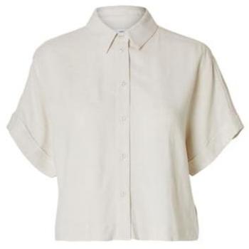 Selected Femme Cropped Bluse Beige   Damen   Größe 40