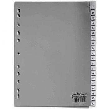 Répertoire Plastique Indexé Gris – 20 Positions