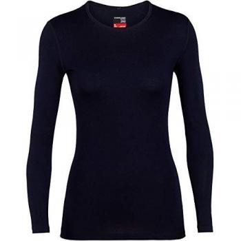 Icebreaker 260 Tech LS Crewe, Camiseta para mujer, Azul (Midnight Navy), S