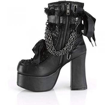 Demonia CHARADE-110 Blk Veganleder mit Spitzenüberzug UK 7 (EU 40)