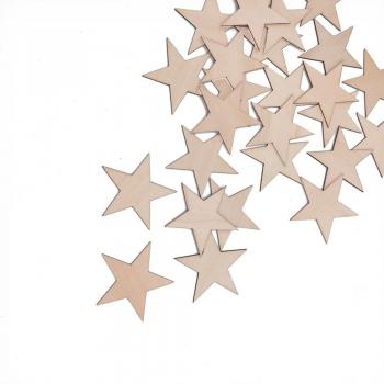 Embellissement Bois Étoile 10-80mm – Noël