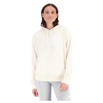 Sweat New Balance Essentials à capuche Logo Empilé Beige