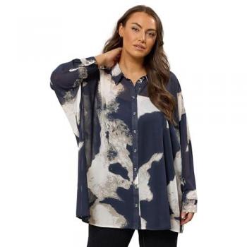 Evans Women's Double Layer Blouse Mid Navy Size 20