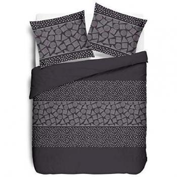 Vision Arthur 100% coton gris anthracite housse de couette et taies d'oreiller