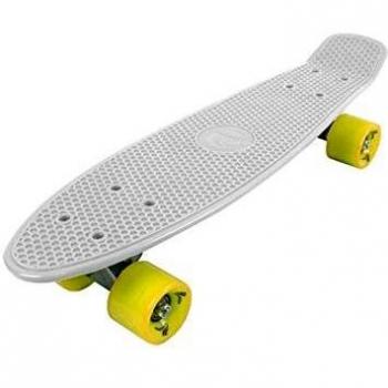 Vinsani 22 White Plastic Skateboard with Solid Wheels
