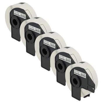 Brother PT QL-800, QL-820NWB, QL-810W, QL720NW Compatible Label Roll Set of 5