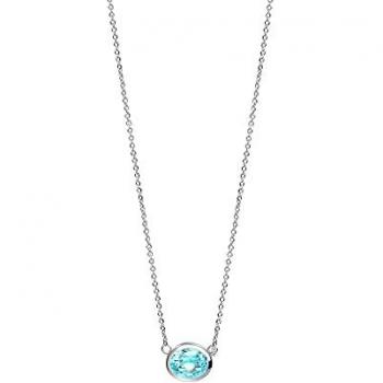 Kette mit Anhänger CELESTA 925 Silber rhodiniert mit echten Blautopasen