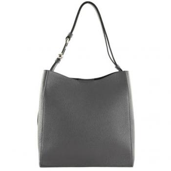 Furla Damen Handtasche Nuvola Bucket Bag aus echtem Leder Grau
