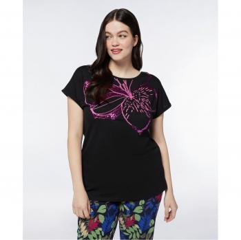 Blusa con Maxiflora Bordada Fiorella Rubino