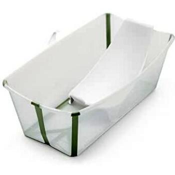 Stokke Flexi Bath Bundle Transparent Green Sage with Newborn Support