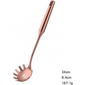 Cuchara para Sopa de Arroz en Acero con Detalle Oro Rosa