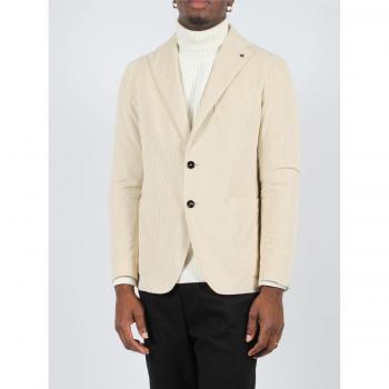 Men’s Beige Ribbed Tagliatore Blazer – Small
