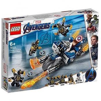 LEGO 76123 Marvel Avengers Endgame Outriders Attack Captain America's Motorcycle Playset