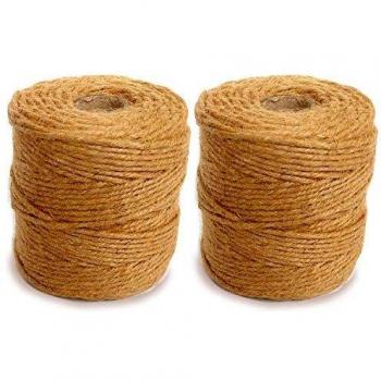 DIY Jute Bundling Twine – 333 ft, 6‑ply, 3mm Brown Rope (2 Roll)
