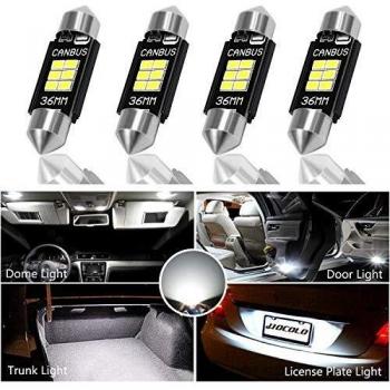HOCOLO 4x 36mm CanBus LED Festoon Bulb for Interior Car Lights