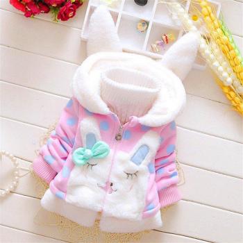 Baby Girls Rabbit Ear Winter Coat 3-6Y