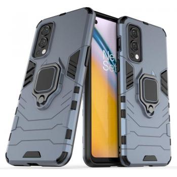 Funda Rígida Dura con Anillo para Oneplus Nord 2 5G Azul