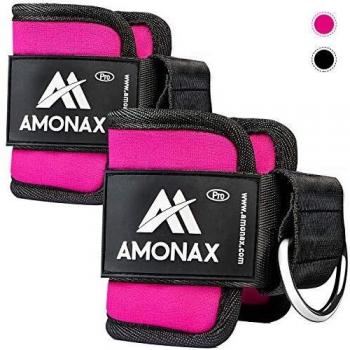 GymGlow Cable Ankle Cuffs – Dual Pack – Pink