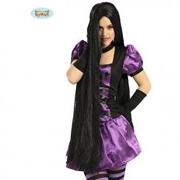 Parrucca Extra Lunga con Stile Elegante e Colore Nero da Guirca, Modello 4321, Lunghezza di 100 cm