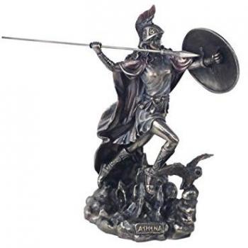 Athéna en résine aspect bronze