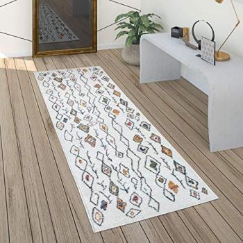 Tapis Salon 3D Diamant Crème, Poils Ras, 80×150