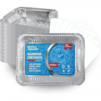 AluminiumSafe 1650 ml – Barquette de transport alimentaire