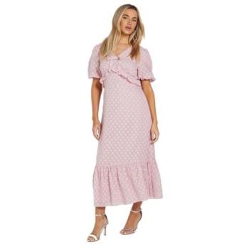 DP Luxe Blush Chiffon Maxi Dress, Ruffle Detail, Women's Size 10