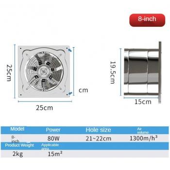 Ventilateur extracteur murale grenier 6 pouces, filtre anti‑mousse