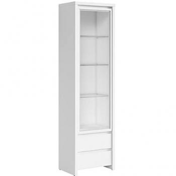 Vetrina Soren Bianco Opaco 200,5 cm: 1 anta + 2 cassetti – Petits-meubles